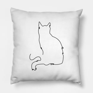 funny cat line art ,cute line art cat,awesome cat Pillow