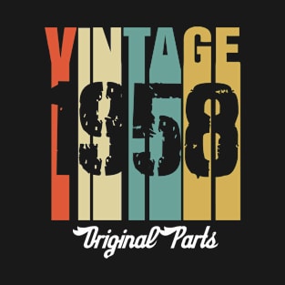 Vintage 1958 Original Parts Retro Vintage Birthday Gifts 62s T-Shirt