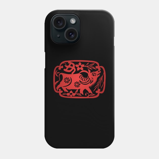 Chinese Zodiac ver.2 Ox in Red Phone Case by Takeda_Art