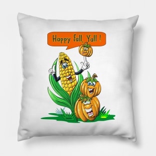 Happy Fall Corny Tshirt Halloween and Thanksgiving Gift Pillow