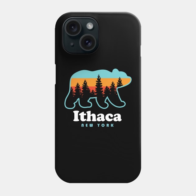 Ithaca New York Bear Phone Case by PodDesignShop