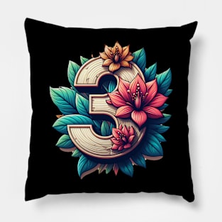 3 in flowers  vector Pillow