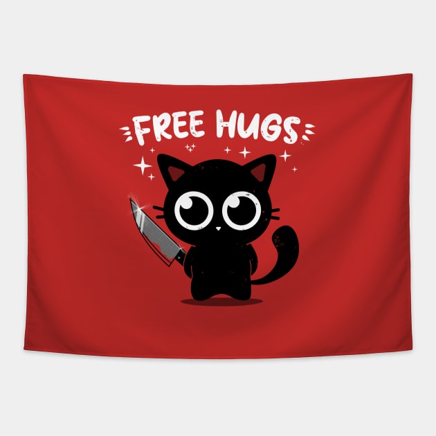 Free Kitty Hugs Tapestry by eriondesigns