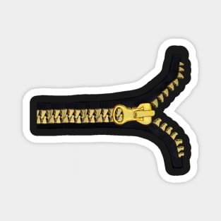 Black with gold zipper Magnet