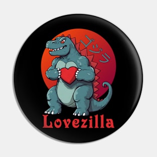 Lovezilla: The Mighty Guardian of Tenderness Pin