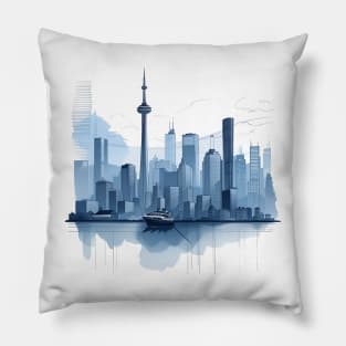 Toronto skyline drawing Pillow