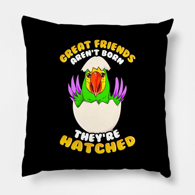 Great Friends Aren't Born, They're Hatched Birds Pillow by theperfectpresents