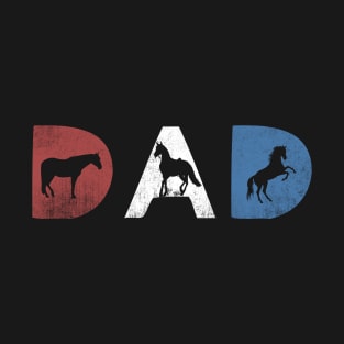 Horse Dad Retro Father Perfect for Dads Vintage Equestrian T-Shirt