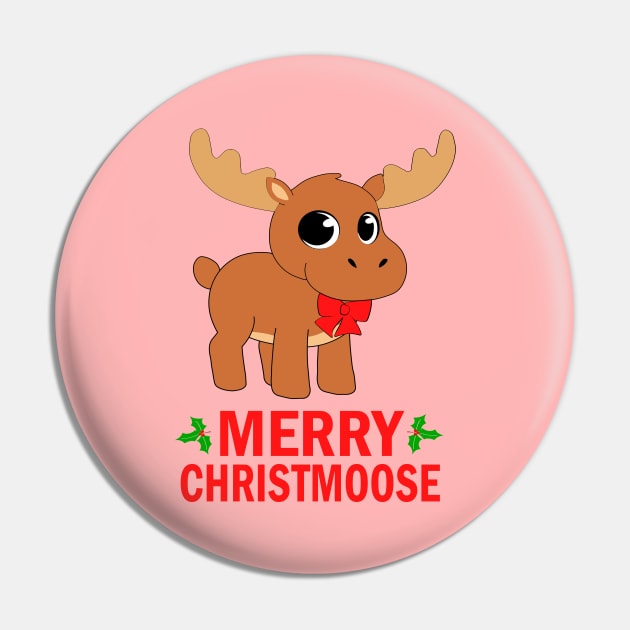 Merry Christmoose Cute Moose Pun Funny Christmas Pin by JohnnyxPrint