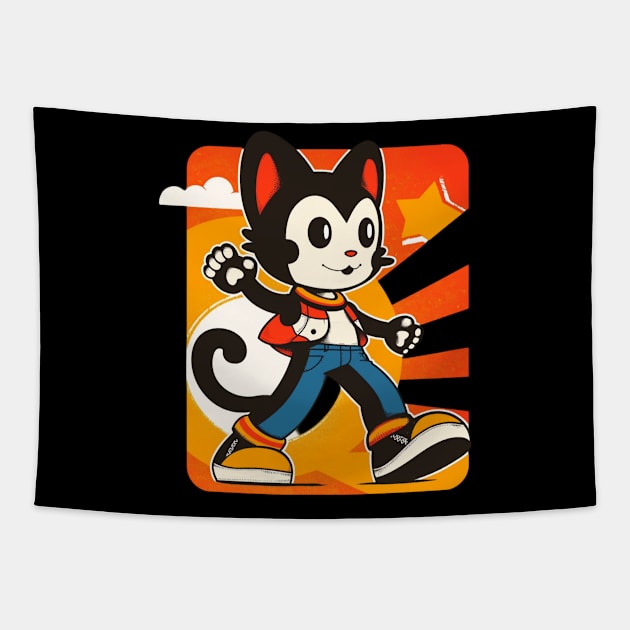 Felix The Cat Cameos Tapestry by Tosik Art1