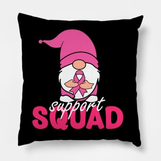 Breast Cancer Awareness Shirt For Women Gnomes Support Squad Pillow