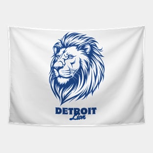 Lion head with the letters Detroit lion. Tapestry