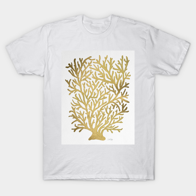 Discover Gold Coral - Floral Design - T-Shirt