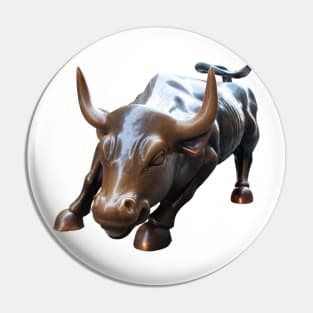 Wall Street Bull in Color Pin