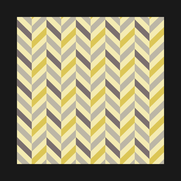 zigzag chevron gray on yellow small scale by colorofmagic