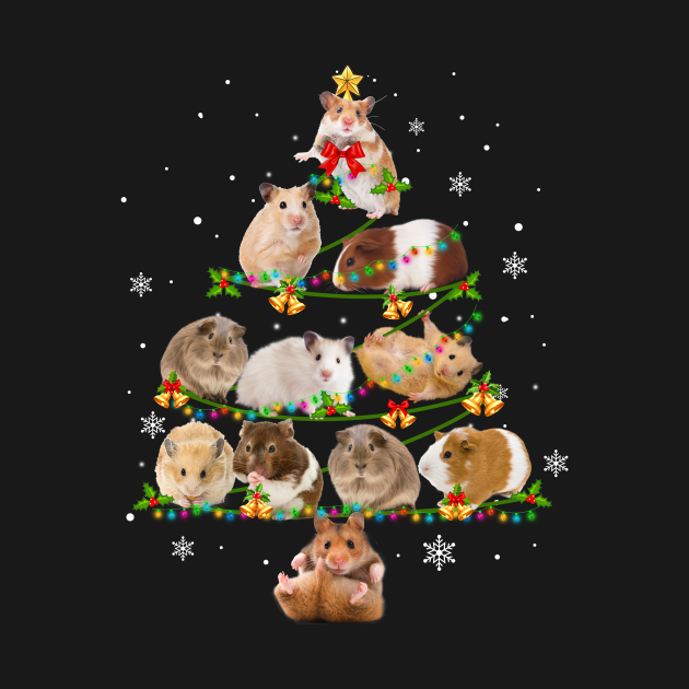Cute Guinea Pig Christmas Tree Xmas Gift Guinea Pig Long Sleeve T