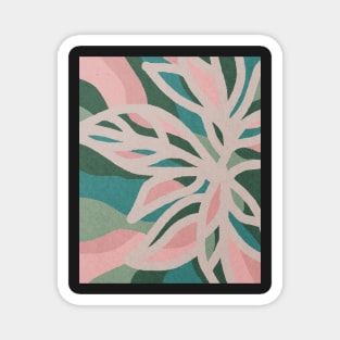 Abstract tropical leaves, Plant, Line art Magnet