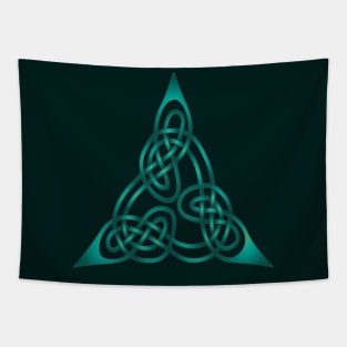 Triangle Knot With Doubled Threads Aqua Tapestry