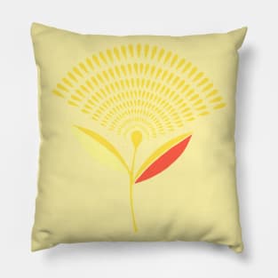 Mid Century Modern Dandelion Seed Head In Aspen Yellow Pillow