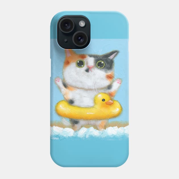 Rubber Ducky Kitty 2 Phone Case by KilkennyCat Art