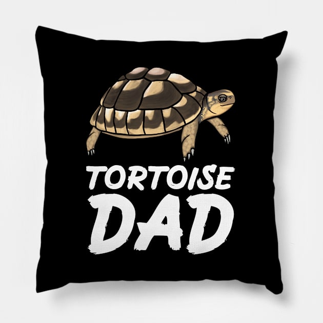 Tortoise Dad, White, for Tortoise Lovers Pillow by Mochi Merch