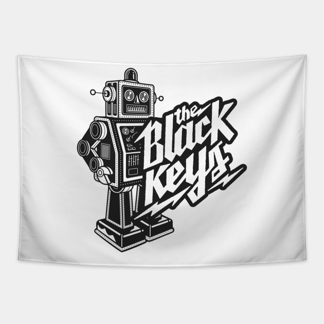 The Black Keys Retro Rockin' Robot Tapestry by Recondo76