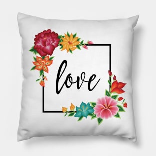 Floral Love Frame Pillow