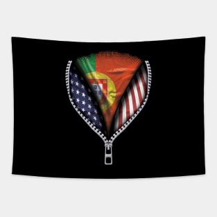 Portuguese Flag  Portugal Flag American Flag Zip Down - Gift for Portuguese From Portugal Tapestry