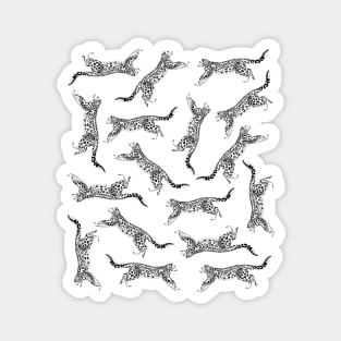 White Snow Leopard Pattern with Mustard Yellow Magnet