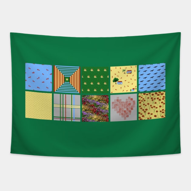 Over the Rainbow Design Blocks Tapestry by LochNestFarm