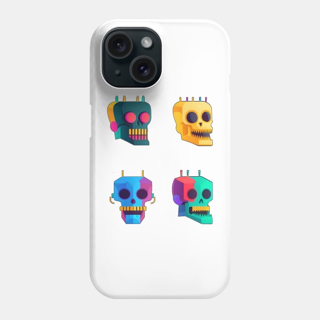 Neon Skulls Kawaii Inspired Phone Case by TheJadeCat