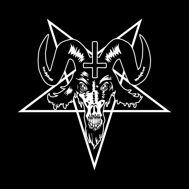 Black metal goat pentagram by Agras