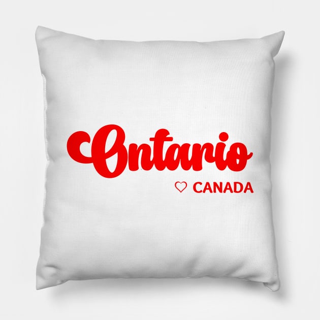 Ontario: I love Canada Pillow by teezeedy