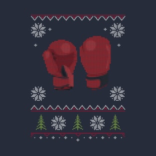 Box Boxing Ugly Sweater Christmas T-Shirt