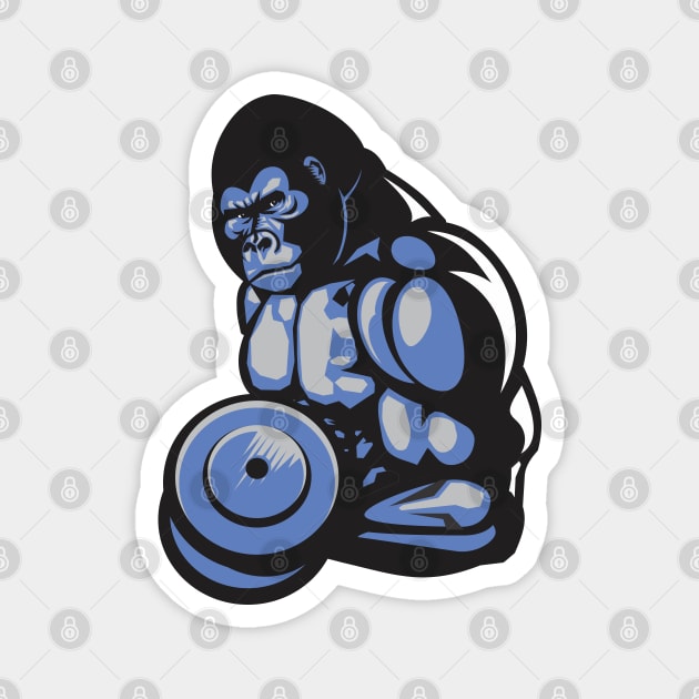 Gorilla Lifting Barbell | Gym Workout Magnet by Vector-Artist