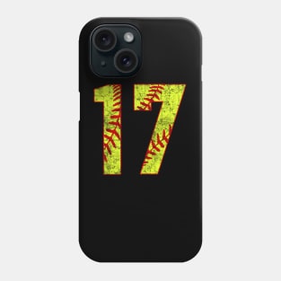 Fastpitch Softball Number 17 #17 Softball Shirt Jersey Uniform Favorite Player Biggest Fan Phone Case