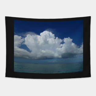 Fluffy clouds over the water Tapestry