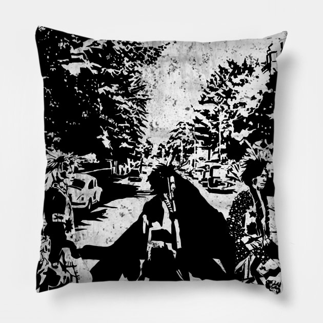 The Natives Abbey Road Native American Design Pillow by Eyanosa