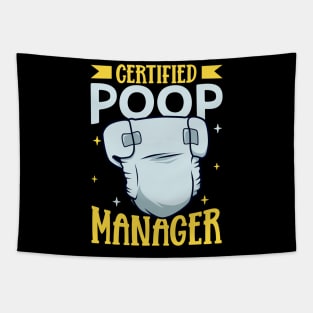 Certified Poop Manager - Diaper Changer Tapestry