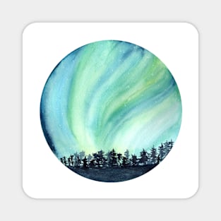 Aurora blue watercolor Magnet