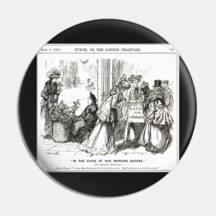 Suffragette Sisters Punch cartoon 1908 Pin