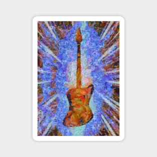 Bass guitar. Modern painting Magnet