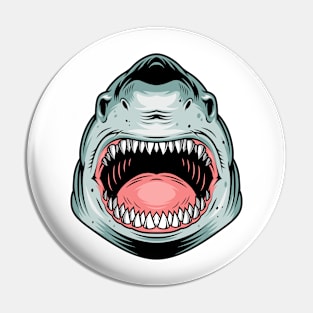 Shark Head Mouth Teeth Scary Pin