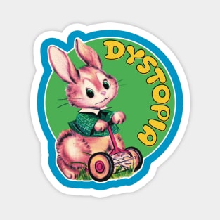 Dystopia Lawn Mower Bunny Magnet