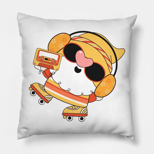 summer Retro vintage Groovy Gnome with cute funny and cheerful character that is going to have the smiles on your face. Pillow by Janatshie