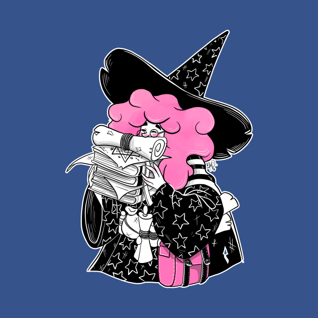 The Bookworm Witch - Bubblegum Hair by KPrimeArt