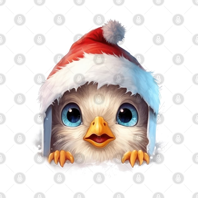 Christmas Peeking Baby Chicken by Chromatic Fusion Studio