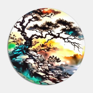 Japanese-style landscape Pin