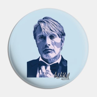 Mads Mikkelsen Signed Portrait 1 Pin