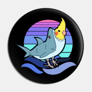 Cockatiel dressed like cute Shark Pin